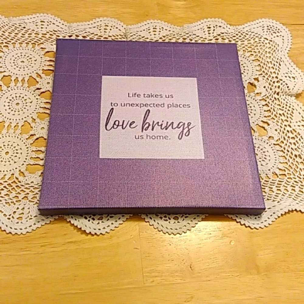Small Canvas Print, love brings us home